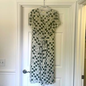 Grade & Gather green and cream checked Dress, Medium